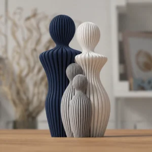 Familie statue med 2 børn