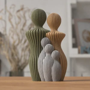 Familie statue med 3 børn