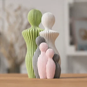 Familie statue med 4 børn