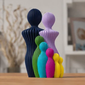 Familie statue med 5 børn
